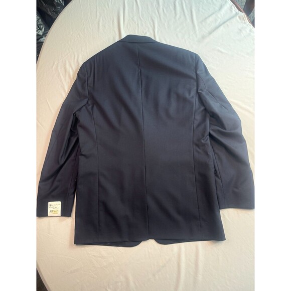 Hart Schaffner Marx Sports Coat Men Size 43L 2 Button Black Classic Wool - Picture 3 of 16
